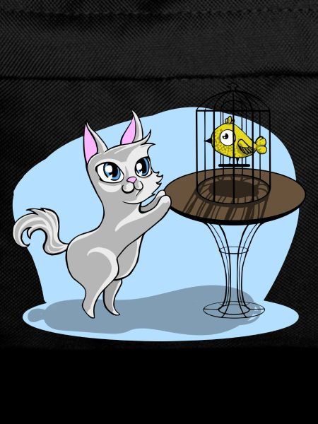 Cat with bird