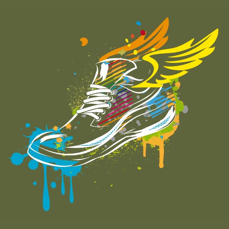 Sneaker graffiti avec des ailes