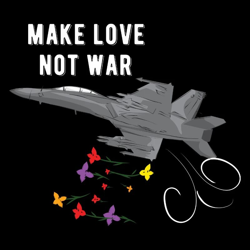 Make love not war Kampfjet bombardiert Blumen