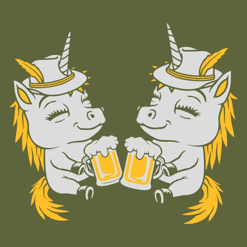 Bier Anstoßen Einhorn Team