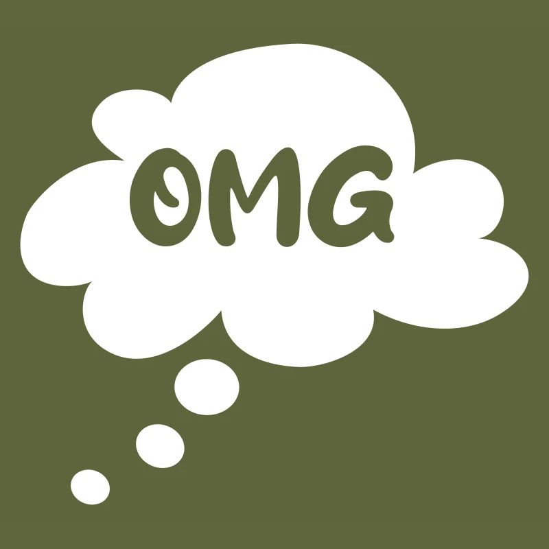 Dire OMG Cloud Pensée Bulle Parole Bulle Simple
