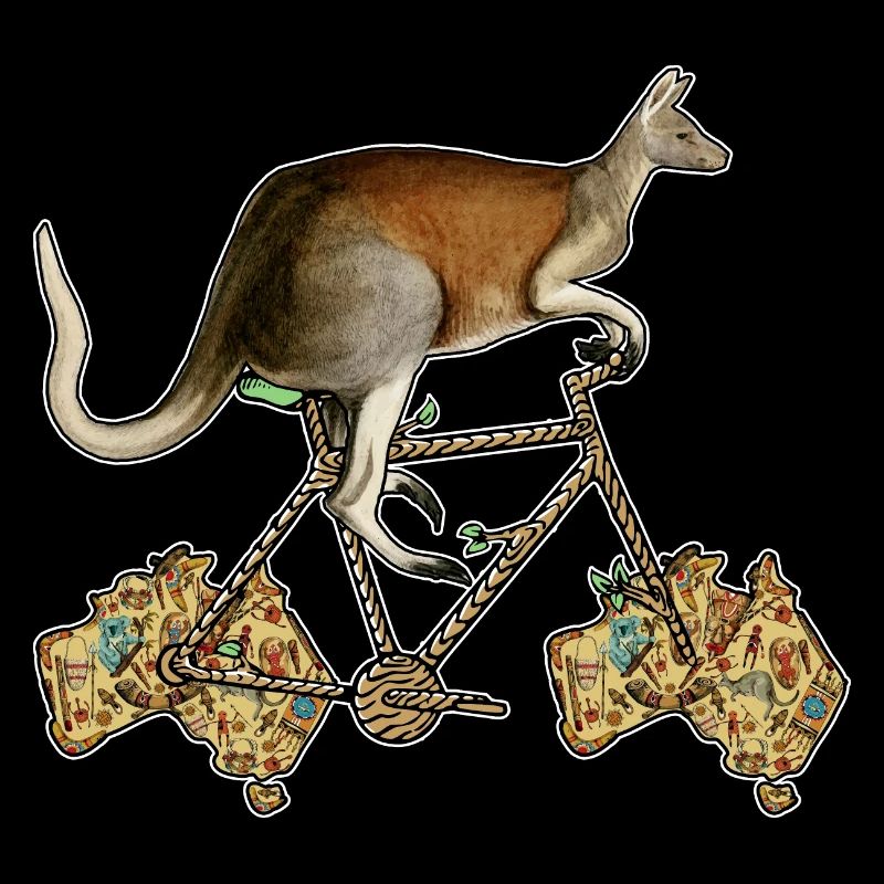 Kangaroo Biker, Australian Kangaroo Riding Bicycle