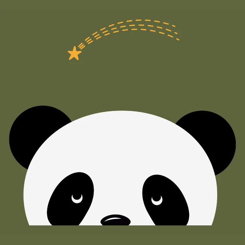 Dreaming panda with shooting star