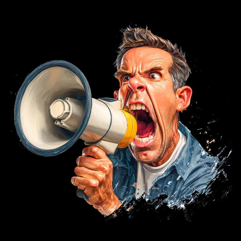 Loud call with megaphone