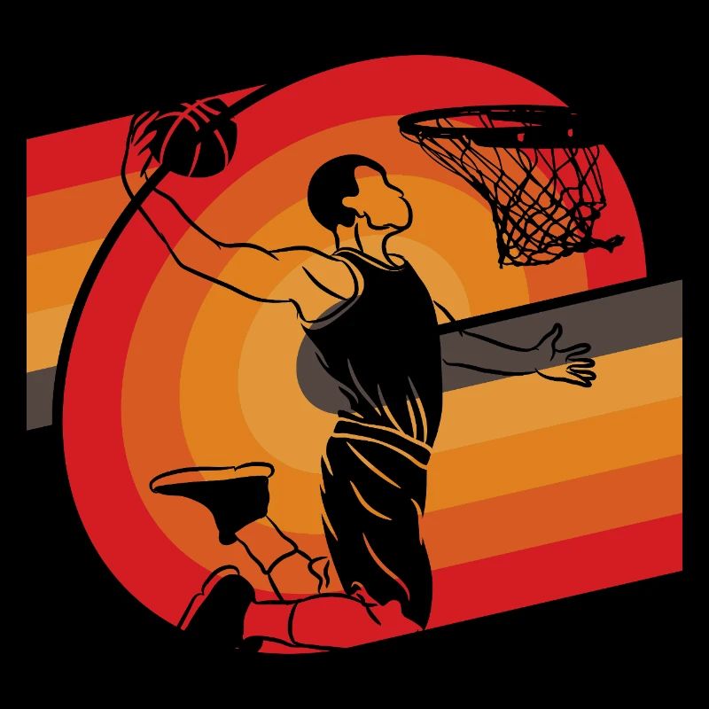 Basket-ball classique à l’ancienne design rétro