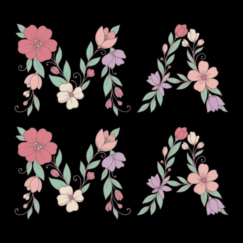 Mama Blumen Floral Schrift Beste Mutter Muttertag