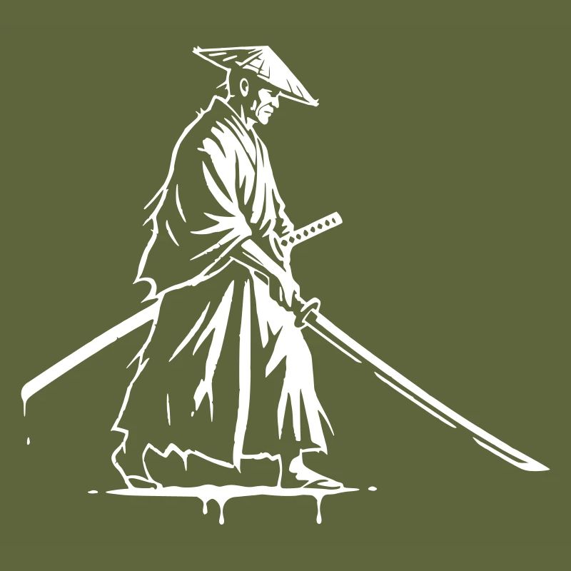 Ronin Samurai Drawing Ink Vector