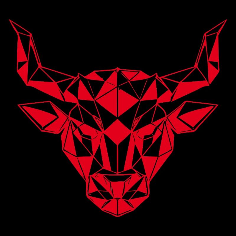 Red Low-Poly Bull Head