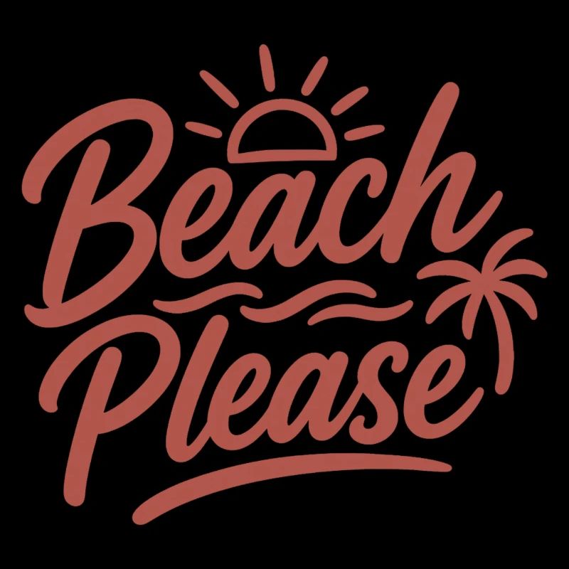 Beach Please Sunset Palm