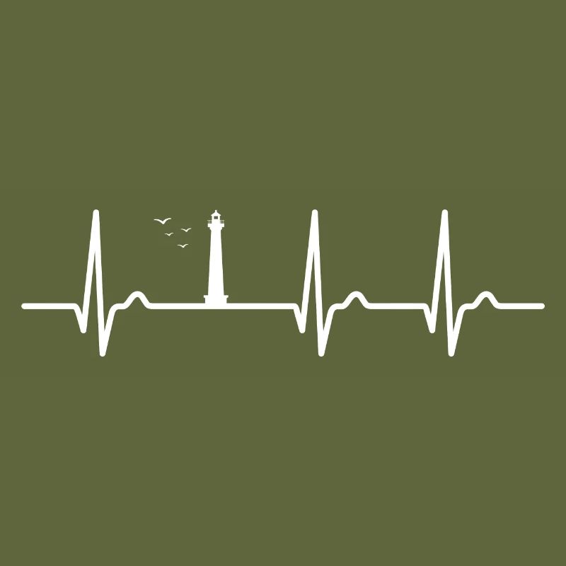 ECG curve - heart curve - pulse - lighthouse