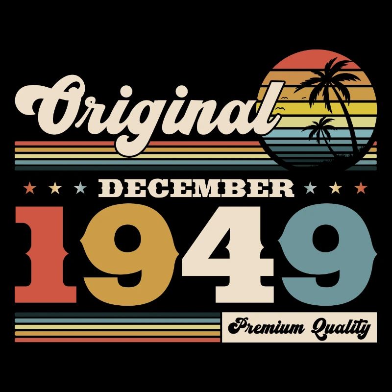 75e anniversaire Original Décembre Né en 1949