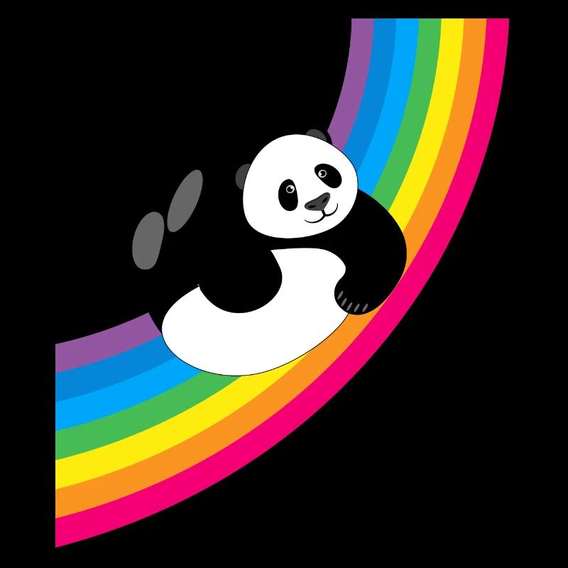 Happy Whatevs Panda on Rainbow