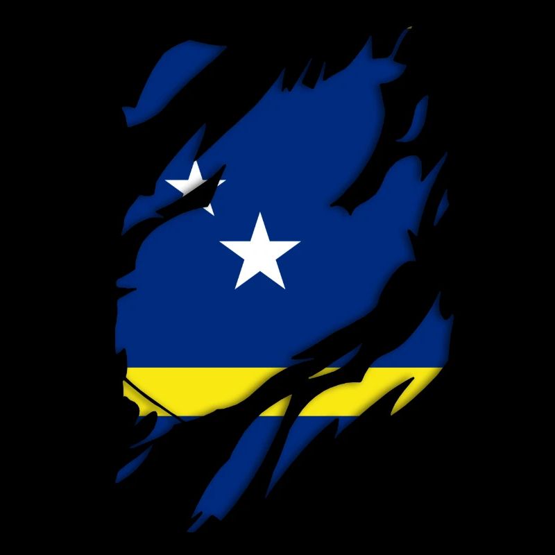 Curaçao flag torn motif