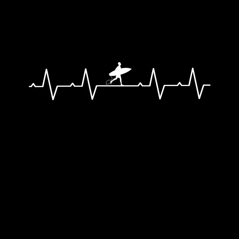 Heartbeat Surfing Surfer Surfboard