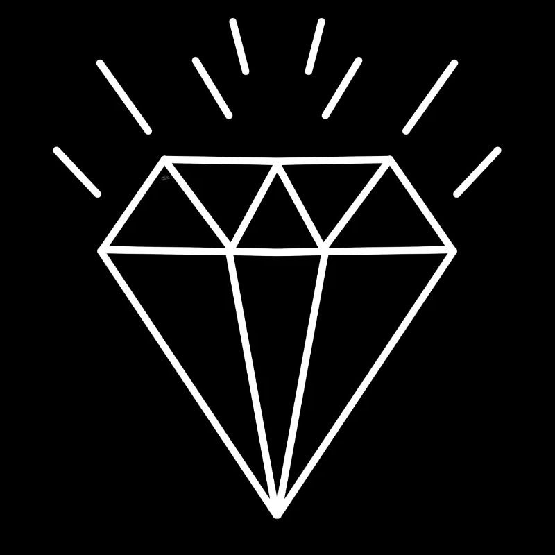 Diamond in Old Tattoo style 3D effect