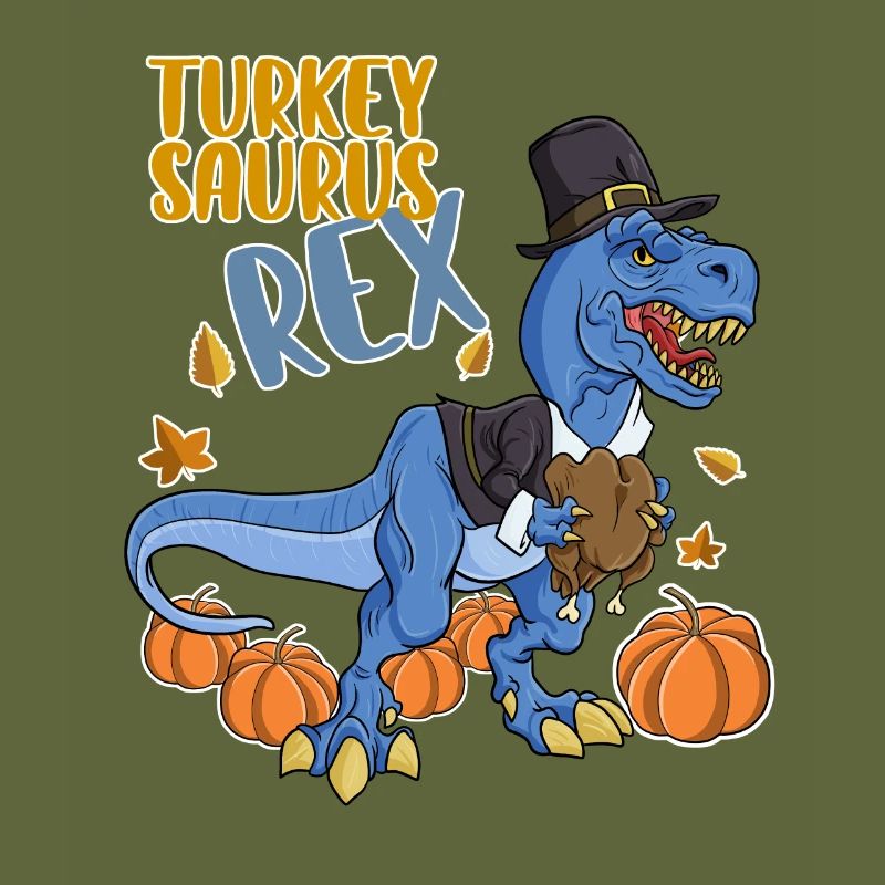 Turkey Saurus Rex I TRex Pilgrim Hat I Dinosaur