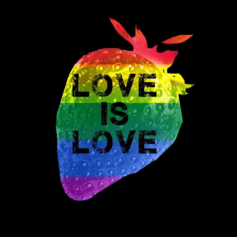 Erdbeere,love is love, kunst,Regenbogen,LGBT