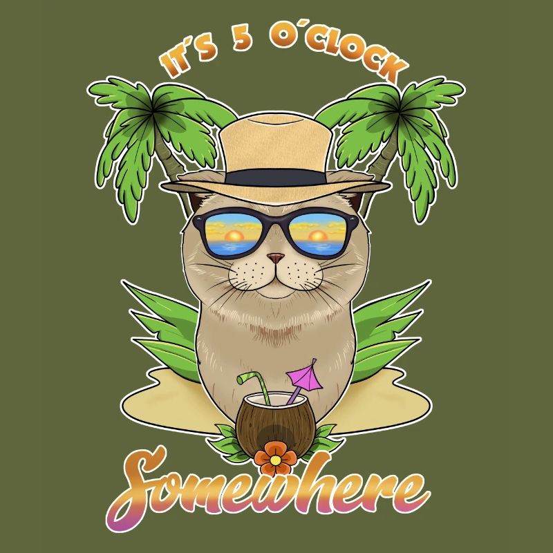 It Is 5 OClock Somewhere Drinking Scottish Fold