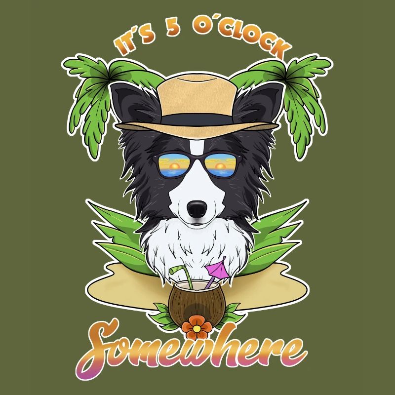 Il est 5 oclock quelque part en train de boire Border Collie