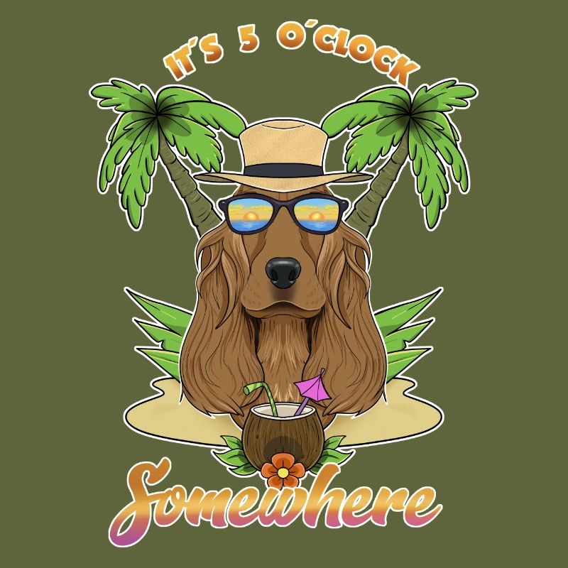 Il est 5 oclock quelque part en buvant Cocker Spaniel