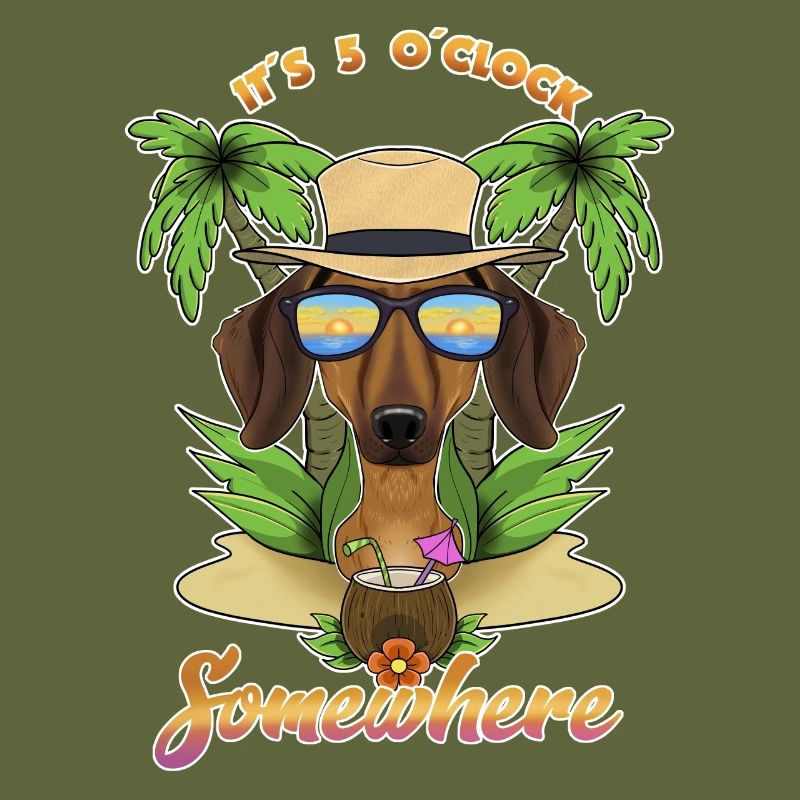 It Is 5 OClock Somewhere Drinking Dachshund