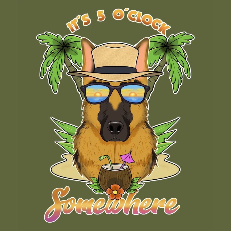 It Is 5 OClock Somewhere Drinking German Shepherd