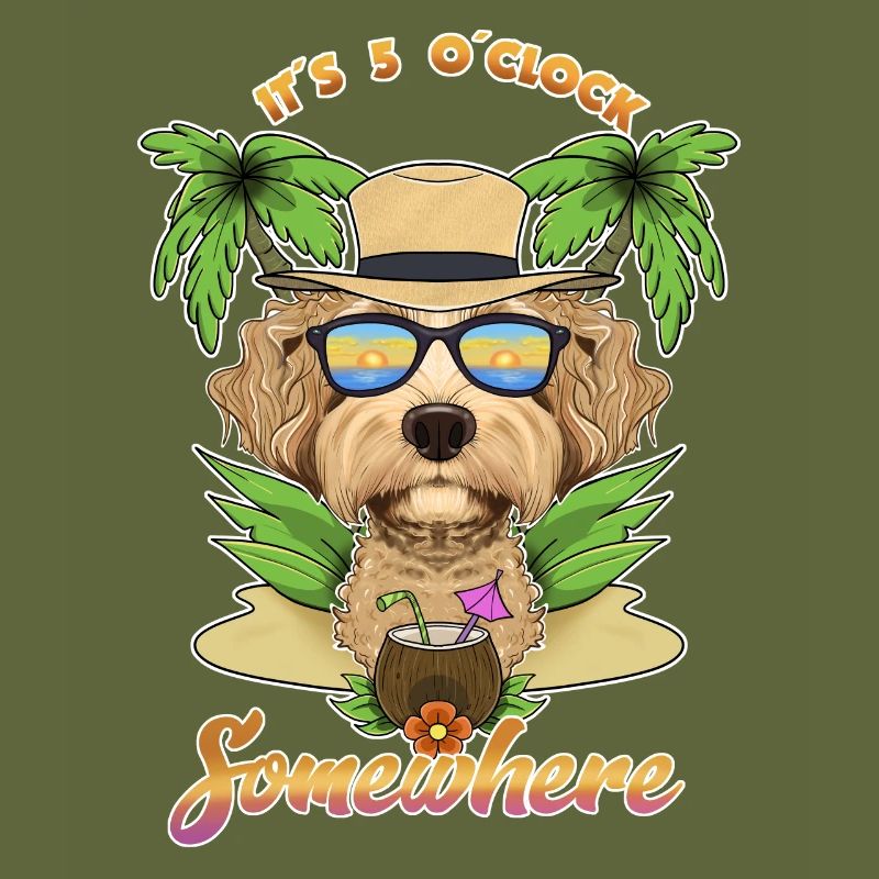 It Is 5 OClock Somewhere Drinking Labaradoodle