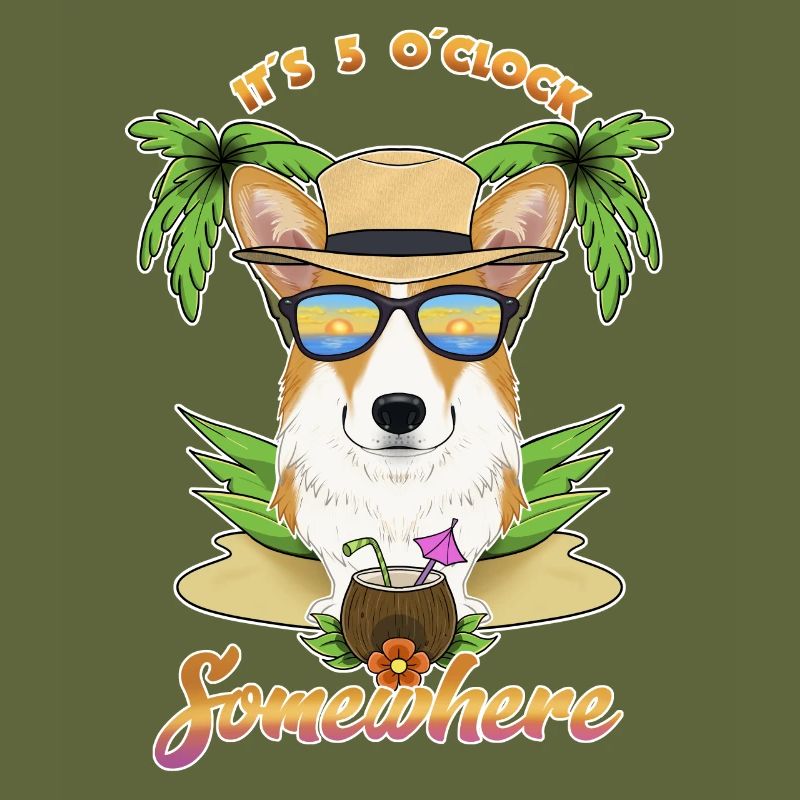 It Is 5 OClock Somewhere Drinking Welsh Corgi