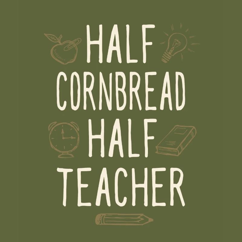 Half Cornbread Half Teacher Funny Professor Humor