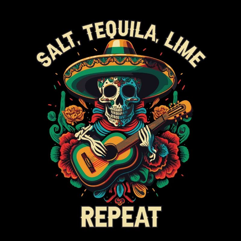 Salt Tequila Lime Repeat Alcoholic Tequila Drinker
