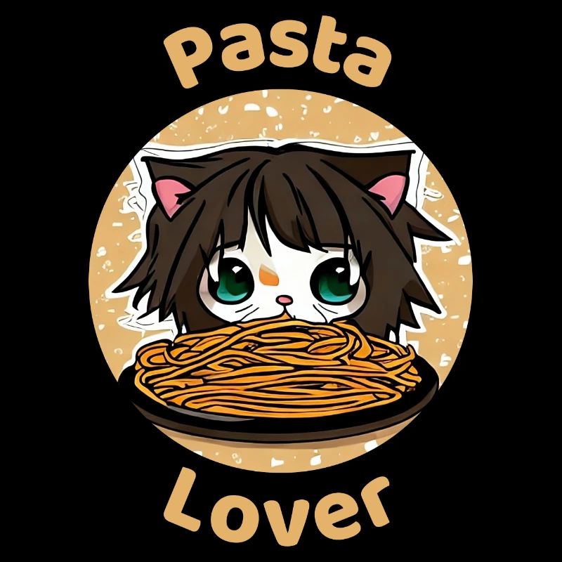 Pasta lover cat