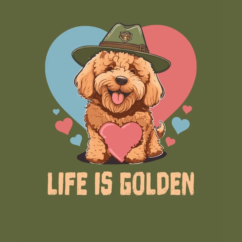 La vie est dorée Goldendoodle papa Doodle Maman mignonne