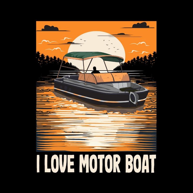I Love Motor Boat Parade Motorboating Quote