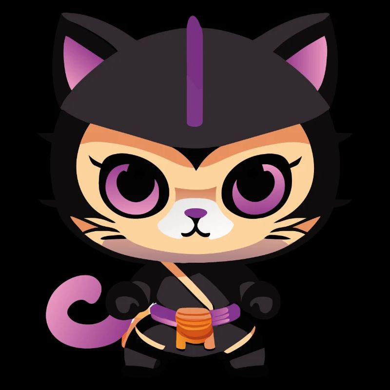 Ninja Cat Purple Kitty
