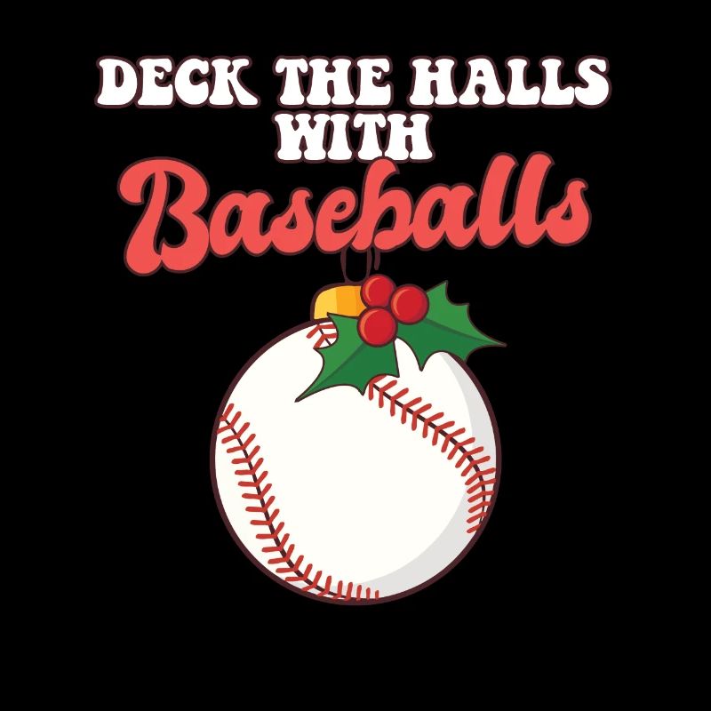 Deck The Halls With Baseball Player Catcher
