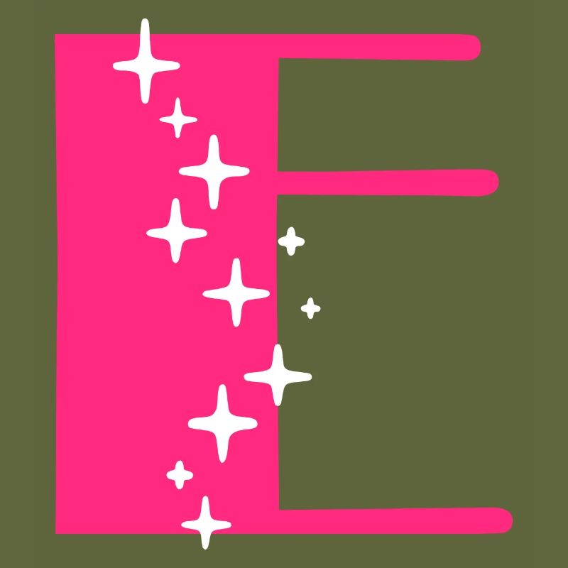 Letter E Glitter