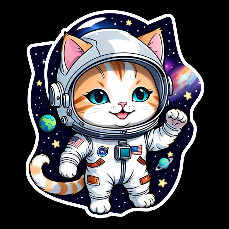 Astronaut Katze - Weltraum