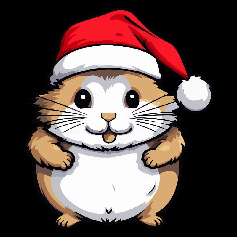 Hamster Head Christmas Portrait