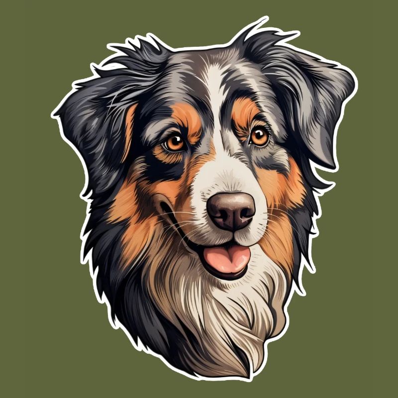 Australian Shepherd Head