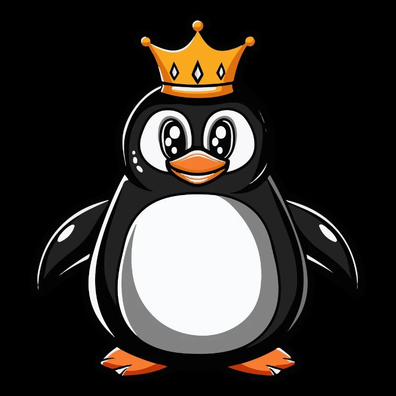 Pinguin Comic Krone