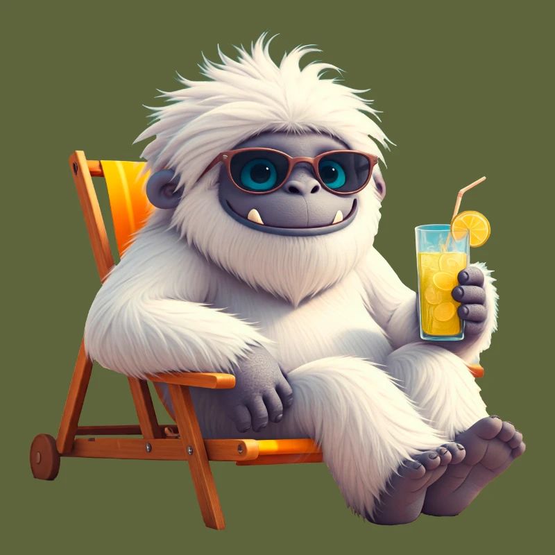 Yeti Monster dans une chaise longue