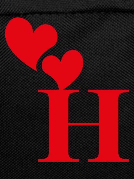 Letter h red heart