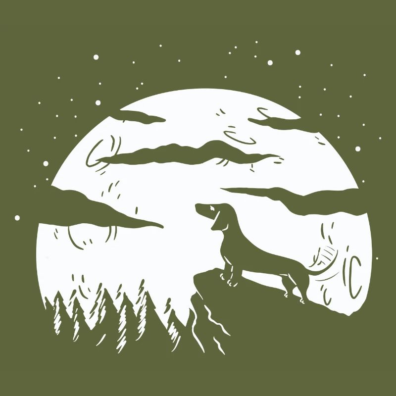 Dachshund Full Moon