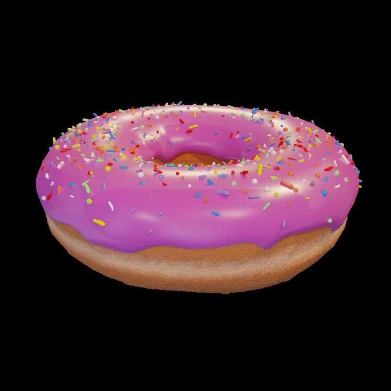 Pink Donut With Sprinkles