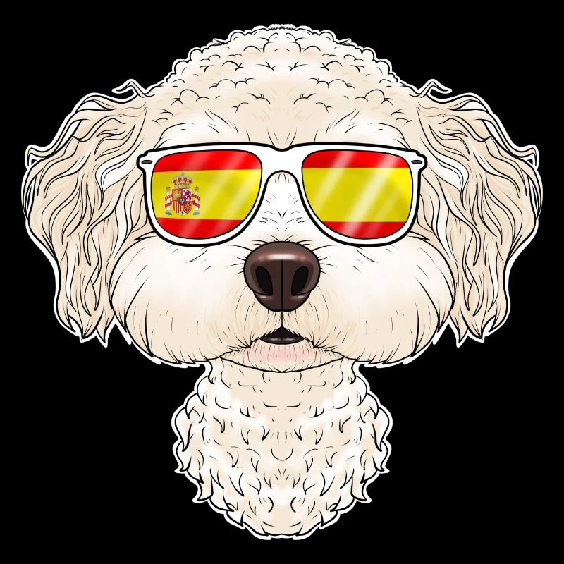 Bichon Frise I Lunettes de Soleil Espagne I Drapeau Espagnol