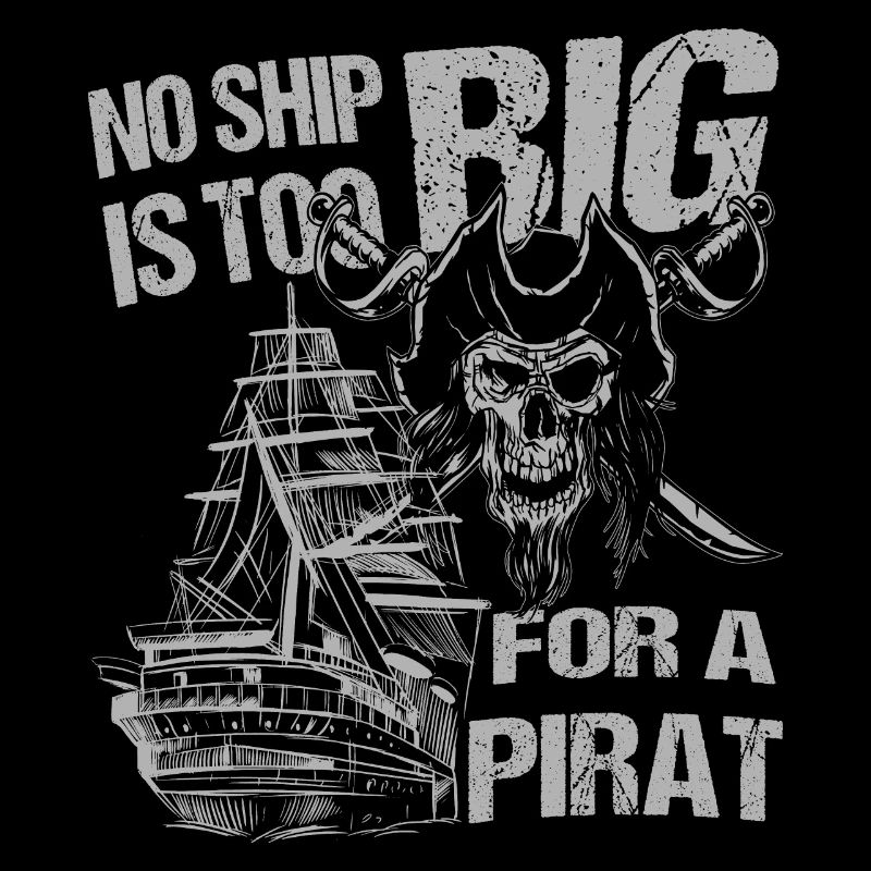 Pirate with ship and sabre