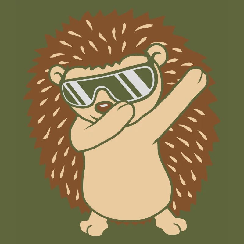 Cool funny dabbing hedgehog