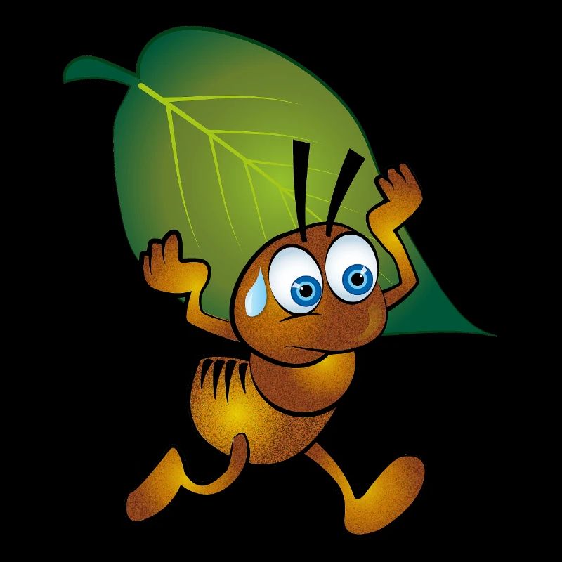 Ant with a leaf