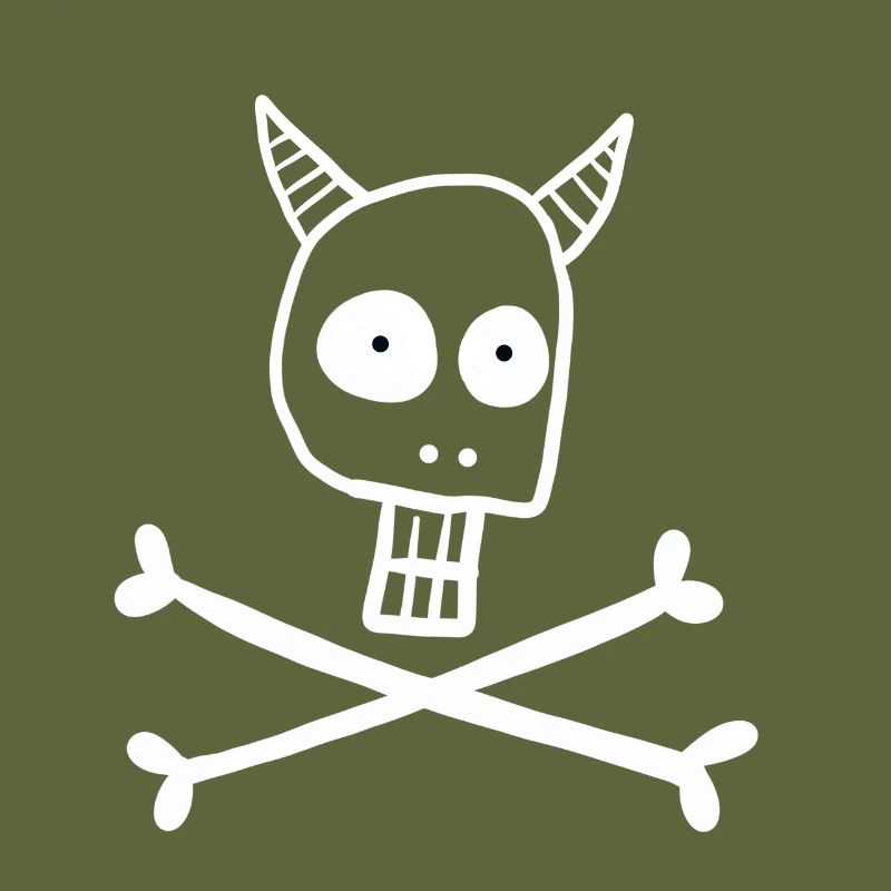 Skull with devil horns