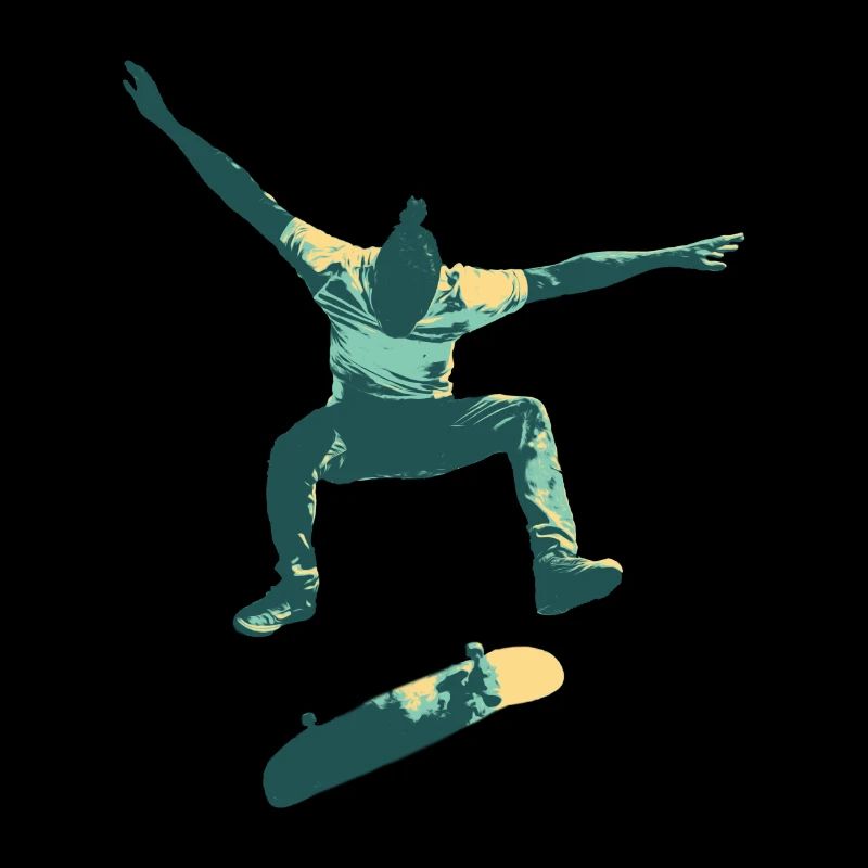 Skatboarder jumping